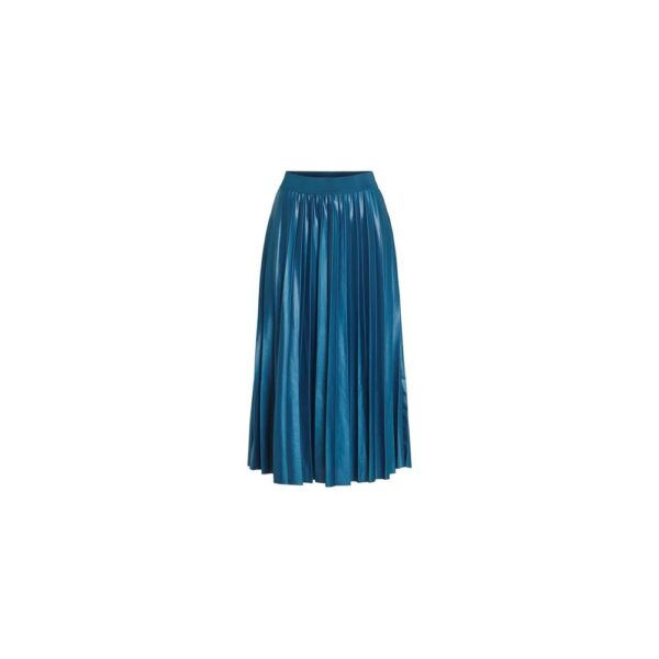 Vila Clothes Blue Recycled Polyester Skirt