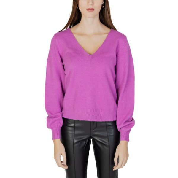 Vila Clothes Pink Viscose Sweater