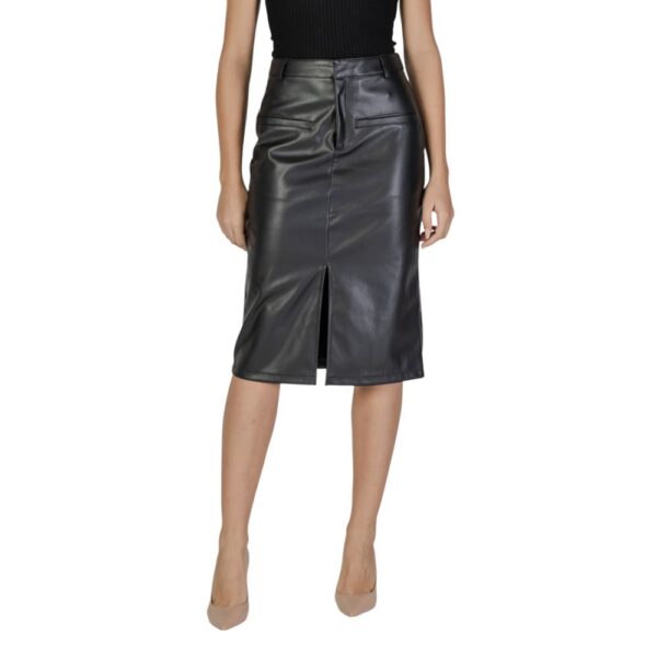 Vila Clothes Black Polyester Skirt