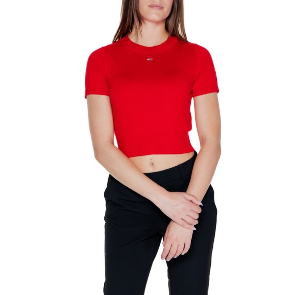 Tommy Hilfiger Jeans Red Organic Cotton Tops & T-Shirt – Image 4