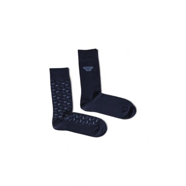 Emporio Armani Underwear Blue Cotton Sock – Image 2