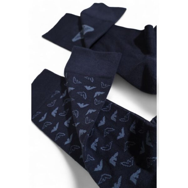 Emporio Armani Underwear Blue Cotton Sock – Image 3