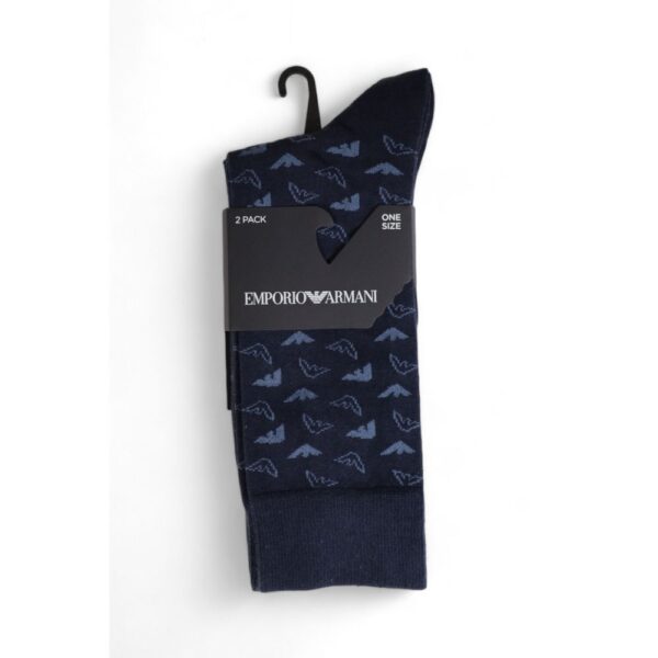 Emporio Armani Underwear Blue Cotton Sock – Image 5