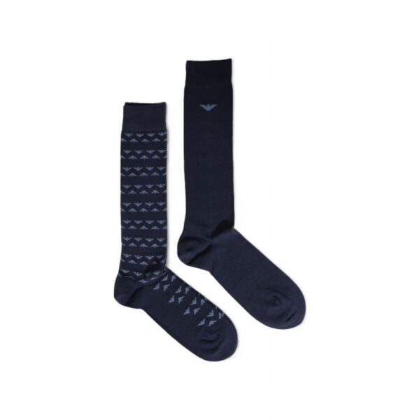 Emporio Armani Underwear Blue Cotton Sock – Image 2