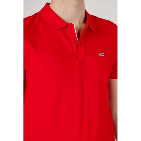 Tommy Hilfiger Jeans Red Cotton Polo Shirt – Image 4