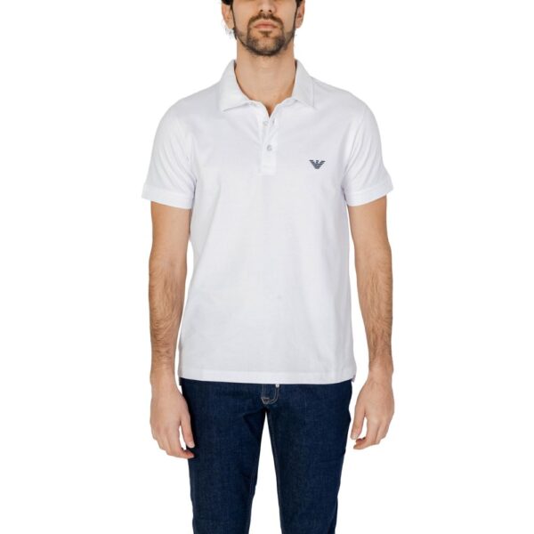 Emporio Armani Underwear White Cotton Polo Shirt – Image 2