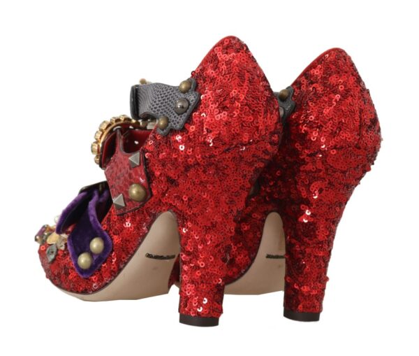 Dolce & Gabbana Red Bellucci Alta Moda Embellished Pumps – Image 7