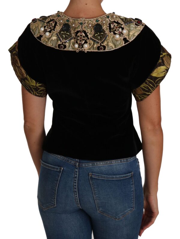 Dolce & Gabbana Embellished Velvet Jaquard Short Jacket – Image 2